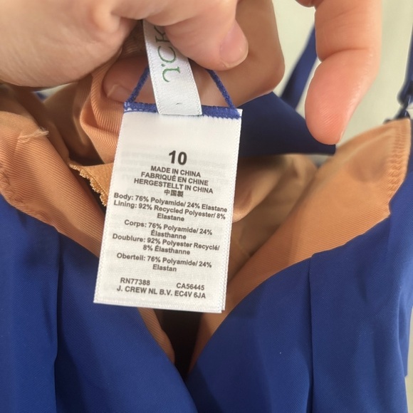 J. Crew ruched one-piece swimsuit blue size 10 - Picture 5 of 6